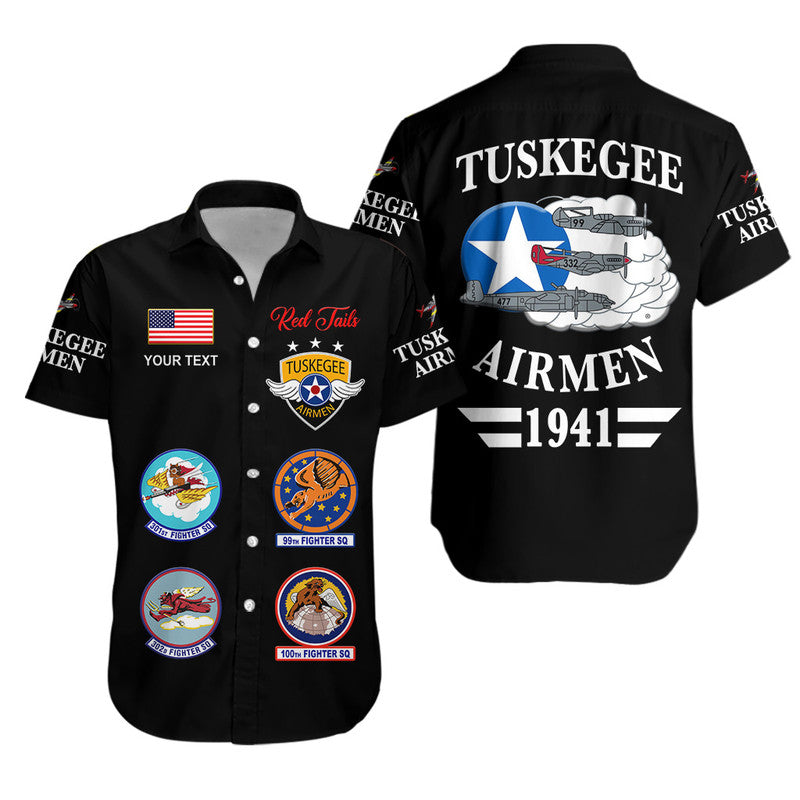 (Custom Personalised) Tuskegee Airmen Hawaiian Shirt The Red Tails Simple Style - Black LT8 - Wonder Print Shop