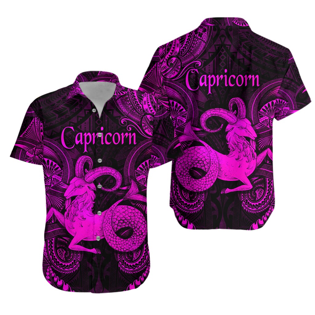 Capricorn Zodiac Polynesian Hawaiian Shirt Unique Style - Pink LT8 - Wonder Print Shop