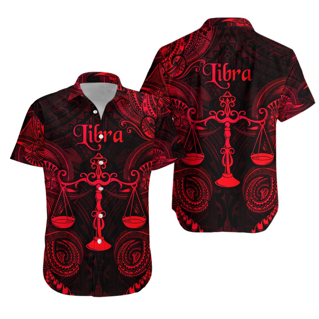 Libra Zodiac Polynesian Hawaiian Shirt Unique Style - Red LT8 - Wonder Print Shop