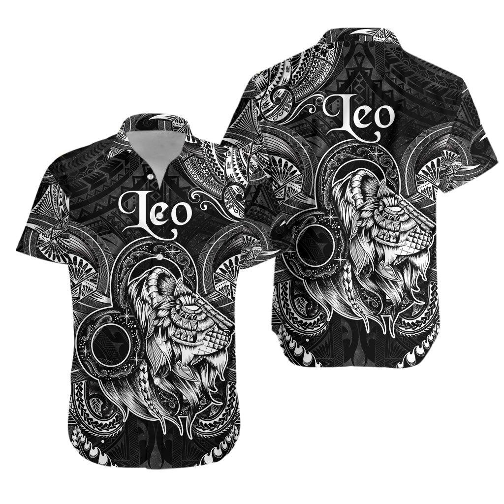 Leo Zodiac Polynesian Hawaiian Shirt Unique Style - Black LT8 - Wonder Print Shop