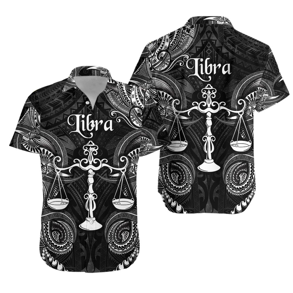 Libra Zodiac Polynesian Hawaiian Shirt Unique Style - Black LT8 - Wonder Print Shop