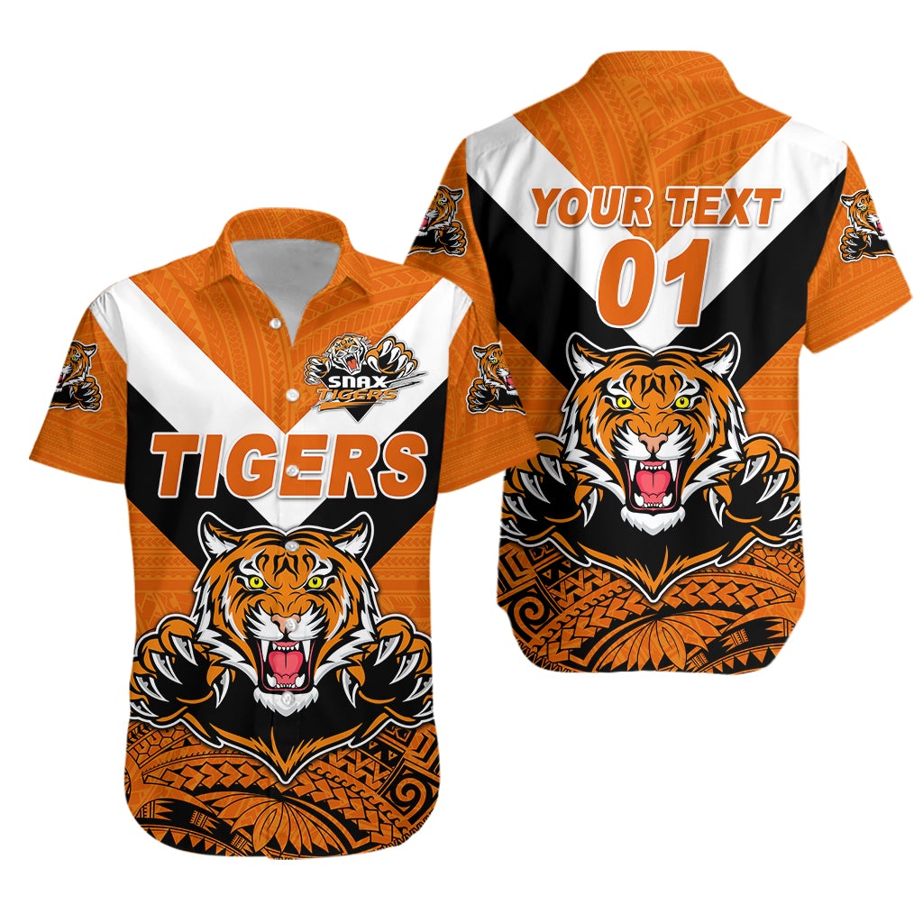 (Custom Personalised) Papua New Guinea Lae Snax Tigers Hawaiian Shirt Rugby Simple Style - Orange, Custom Text And Number LT8 - Wonder Print Shop