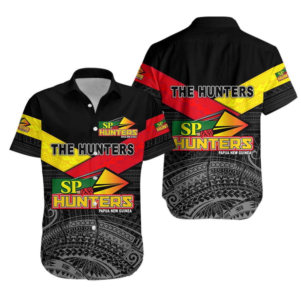 Papua New Guinea SP Hunters Hawaiian Shirt Rugby Original Style Black LT8 - Wonder Print Shop