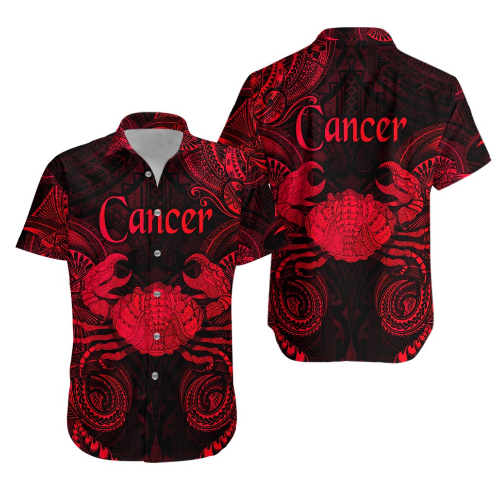 Cancer Zodiac Polynesian Hawaiian Shirt Unique Style - Red LT8 - Wonder Print Shop