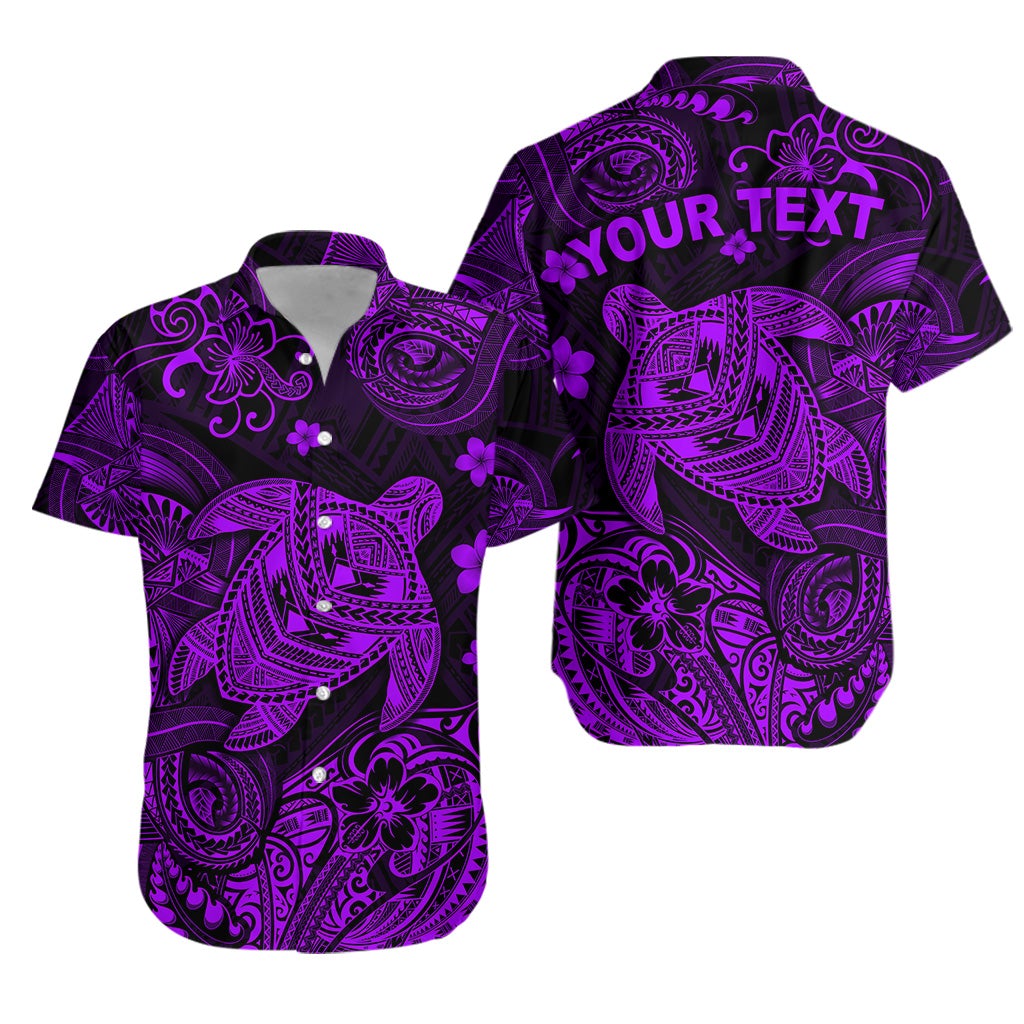 (Custom Personalised) Hawaii Turtle Polynesian Hawaiian Shirt Plumeria Flower Unique Style - Purple LT8 - Wonder Print Shop