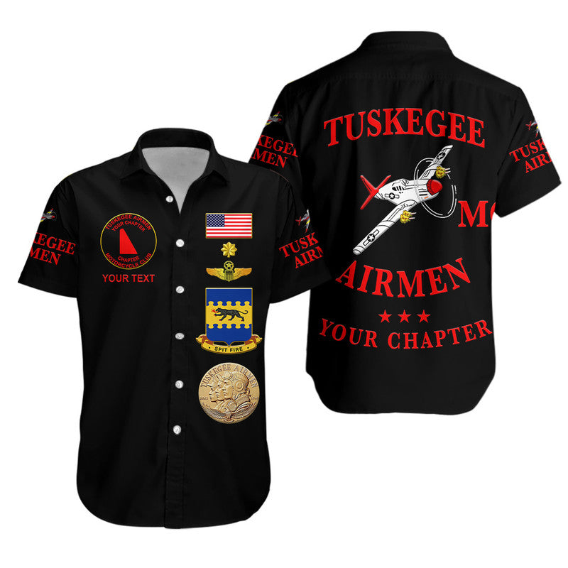 (Custom Personalised) Tuskegee Airmen Motorcycle Club Hawaiian Shirt TAMC Spit Fire Simple Style - Black LT8 - Wonder Print Shop