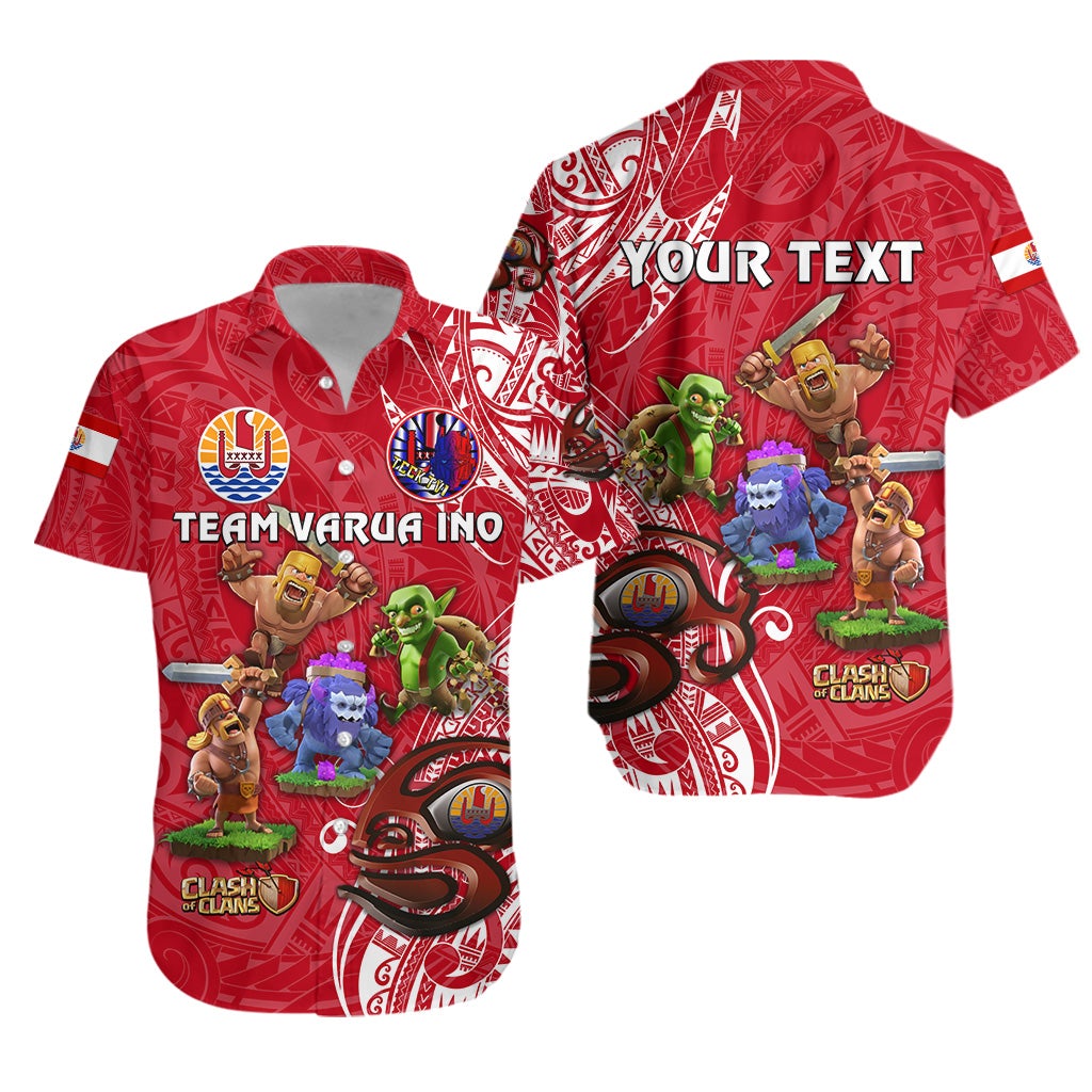 (Custom Personalised) Tahiti Eimeo Teahamai - PC Hawaiian Shirt Team Varua Ino - Red LT8 - Wonder Print Shop