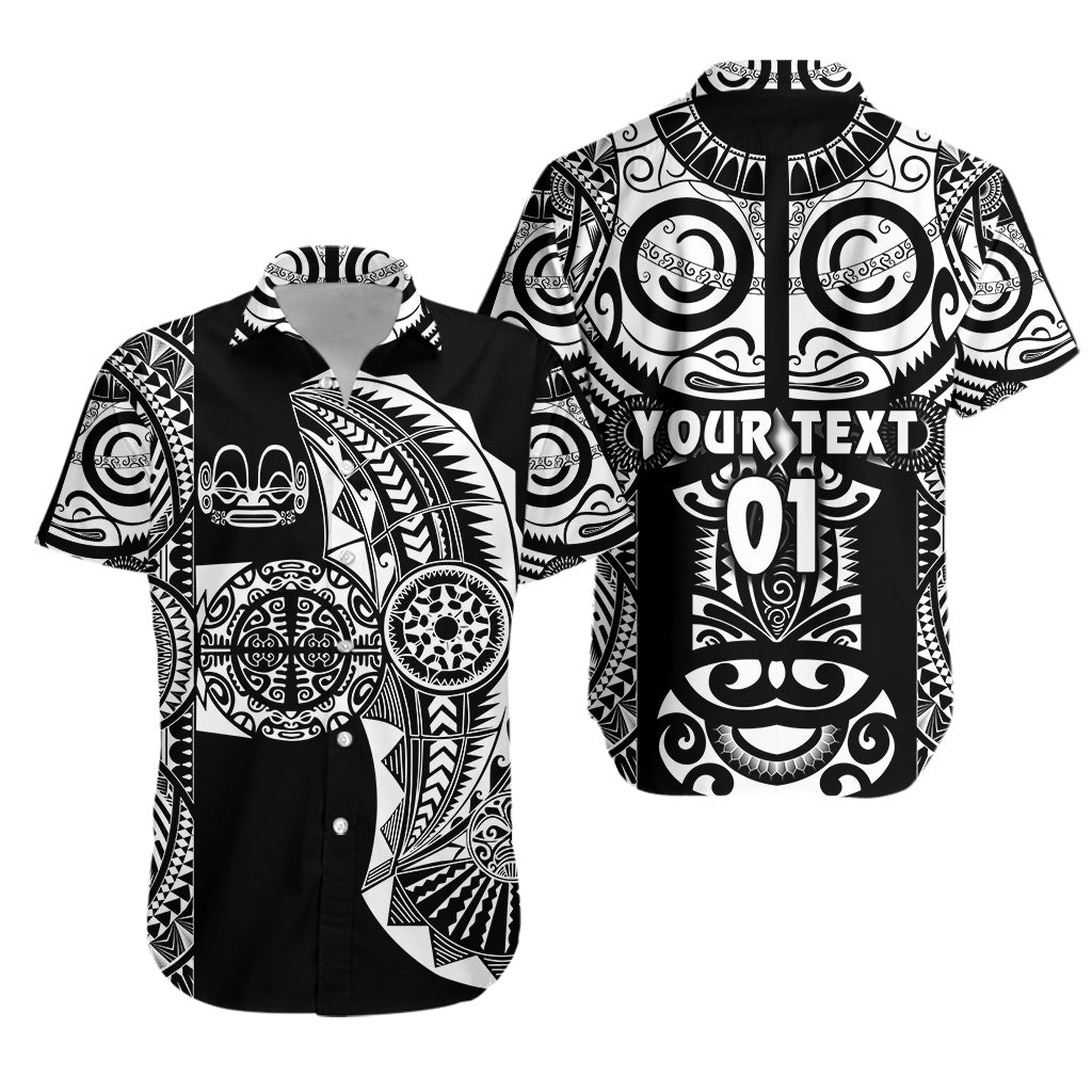 (Custom Personalised) Marquesas Islands Hawaiian Shirt Marquesan Tattoo Original Style - Black LT8 - Wonder Print Shop