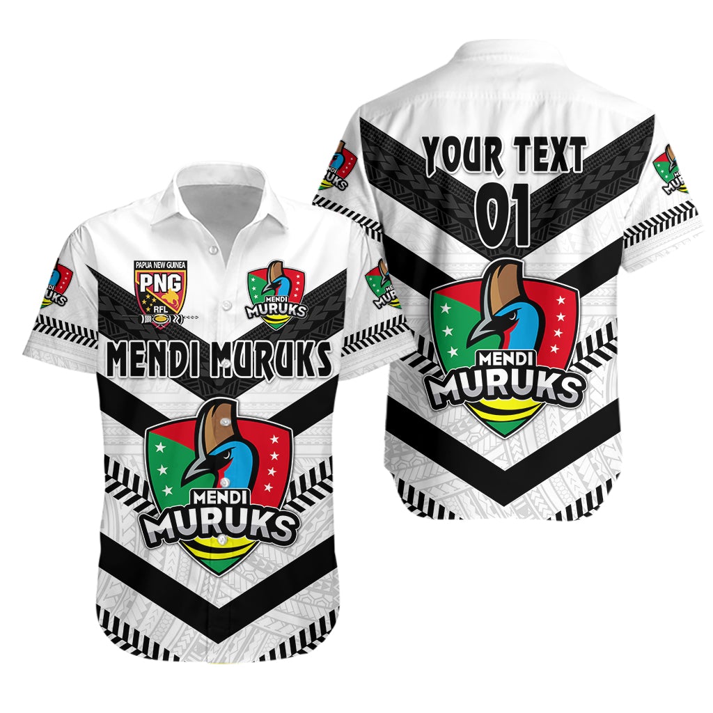 (Custom Personalised) Papua New Guinea PRK Mendi Muruks Hawaiian Shirt Rugby Polynesian - White, Custom Text And Number LT8 - Wonder Print Shop