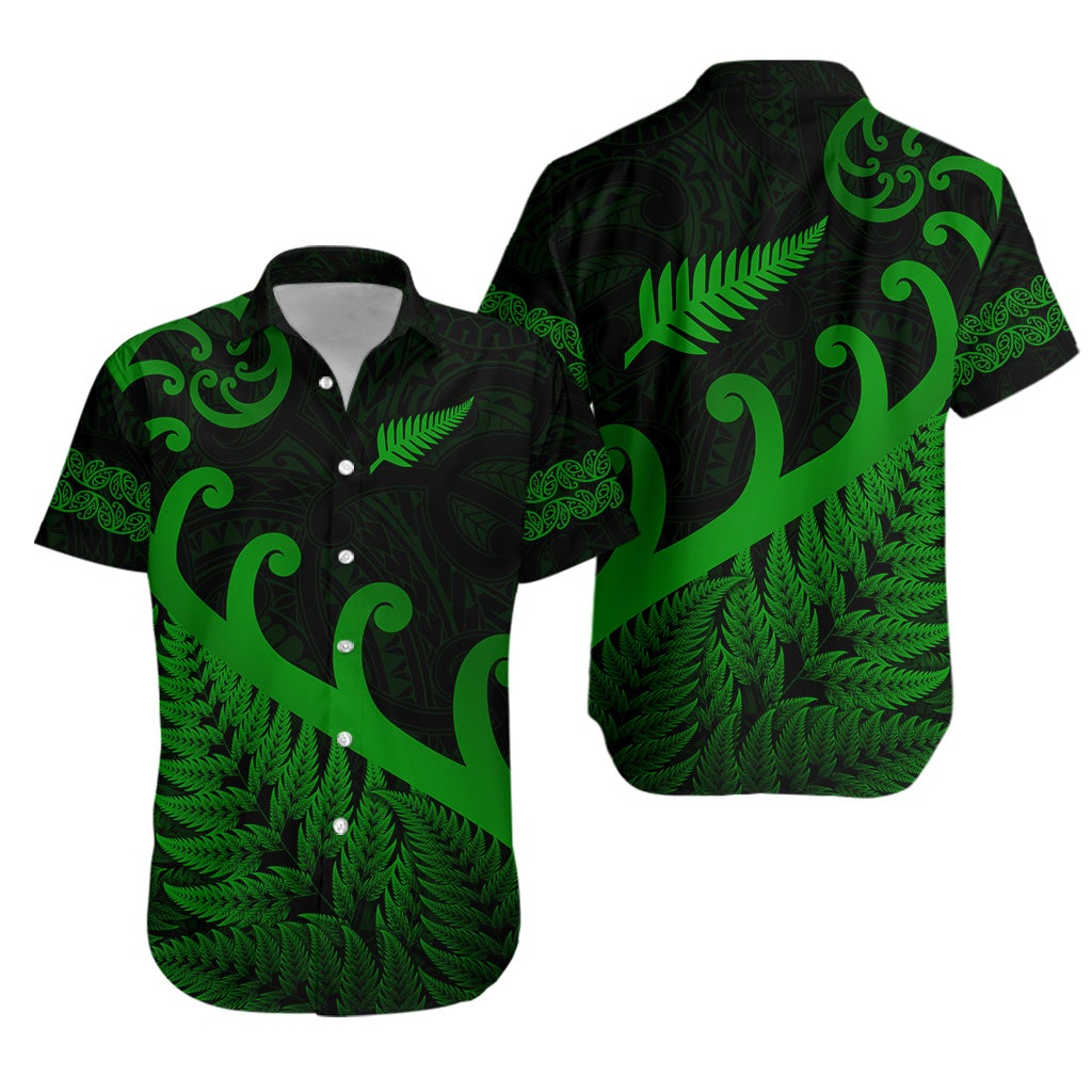 New Zealand Rugby Maori Hawaiian Shirt Silver Fern Koru Vibes Green LT8 - Wonder Print Shop