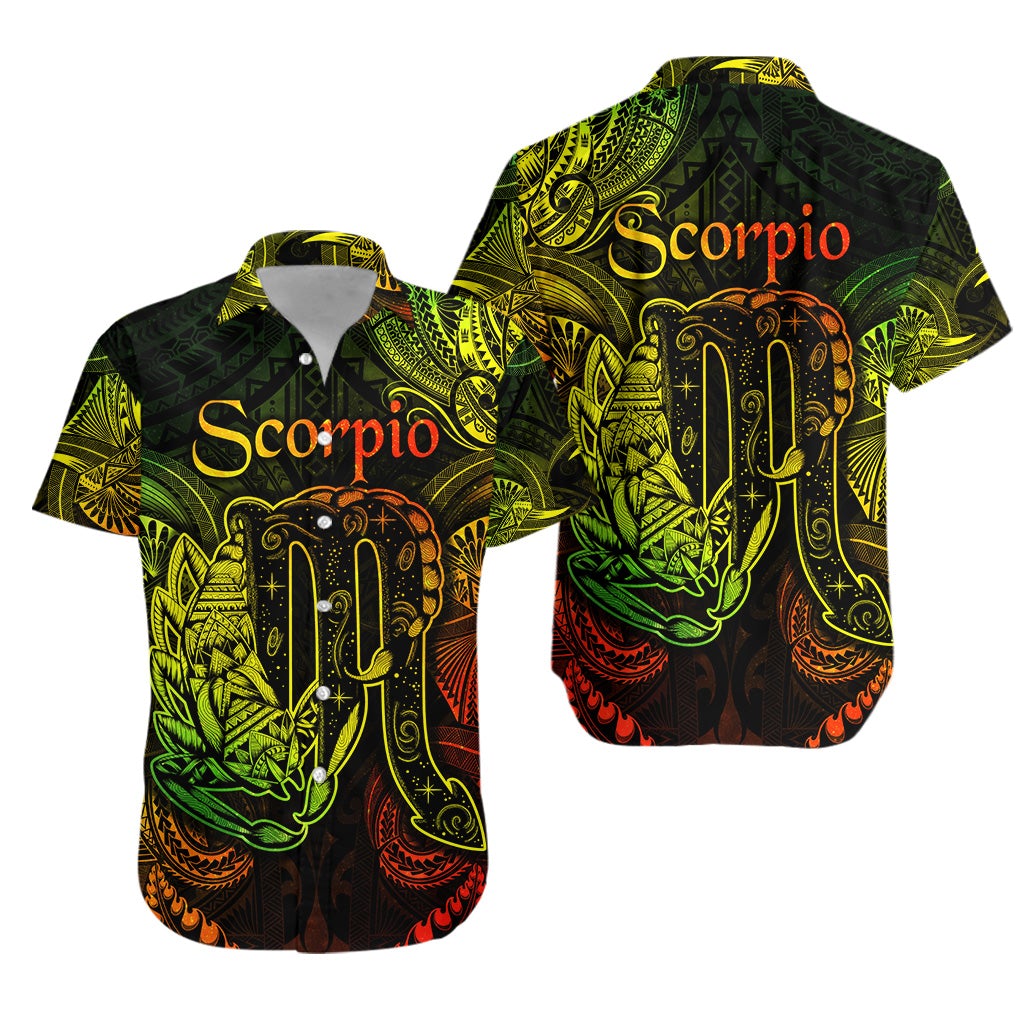 Scorpio Zodiac Polynesian Hawaiian Shirt Unique Style Reggae LT8 - Wonder Print Shop