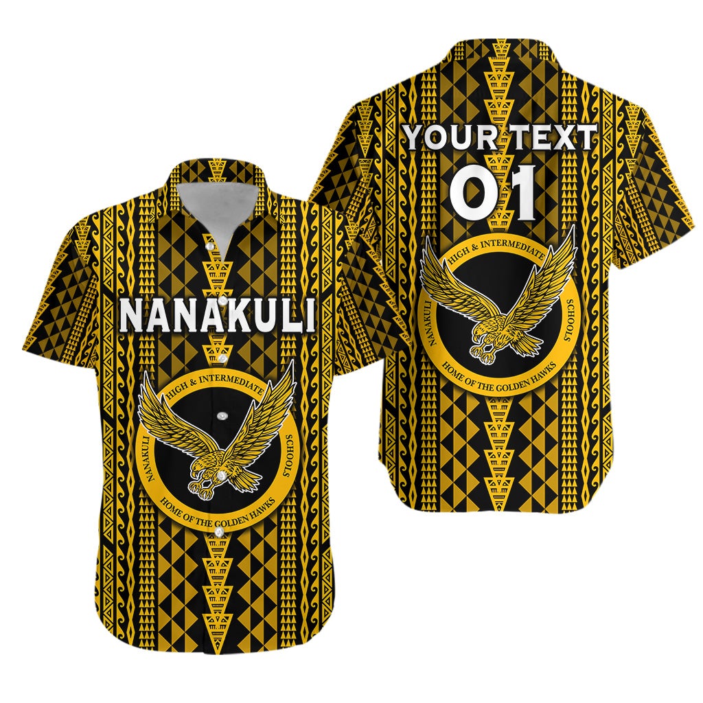 (Custom Personalised) Hawaii Nanakuli School Hawaiian Shirt Golden Hawks Simple Style LT8 - Wonder Print Shop