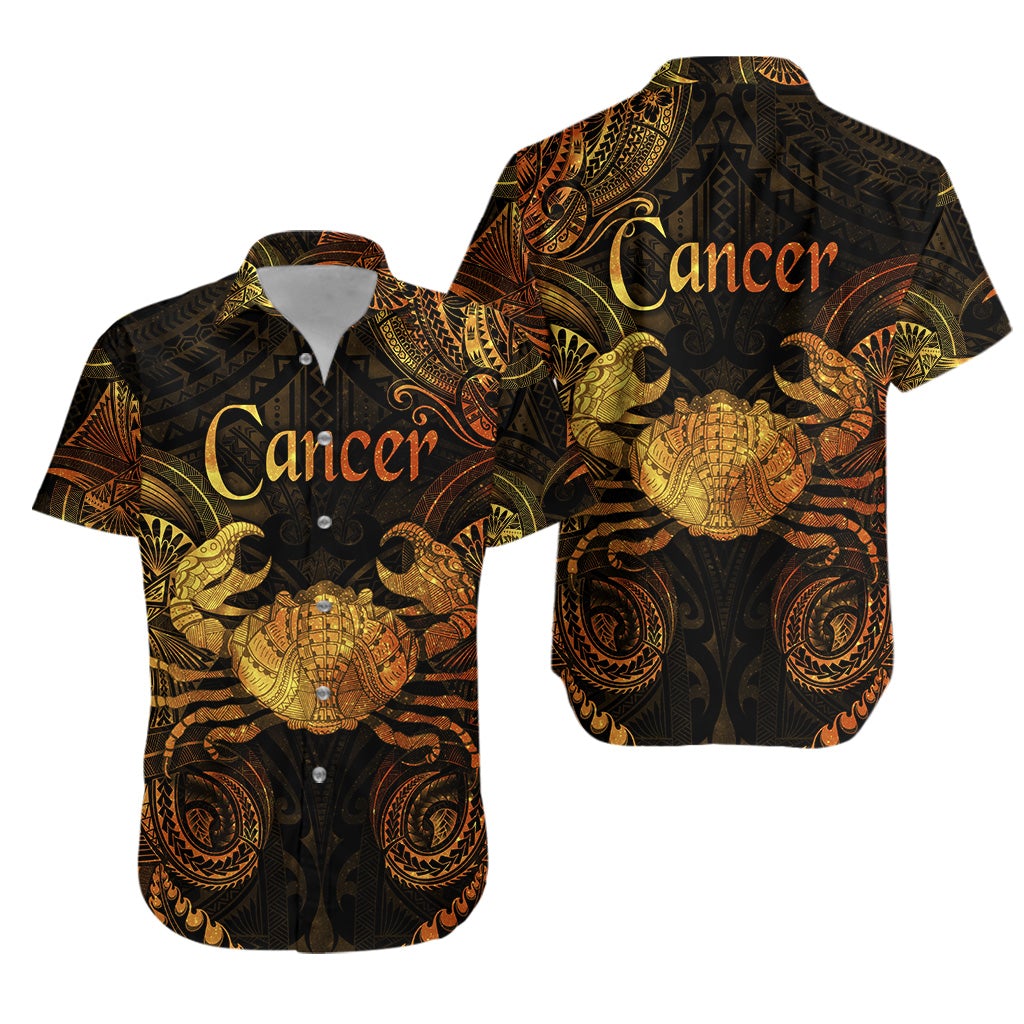 Cancer Zodiac Polynesian Hawaiian Shirt Unique Style - Gold LT8 - Wonder Print Shop