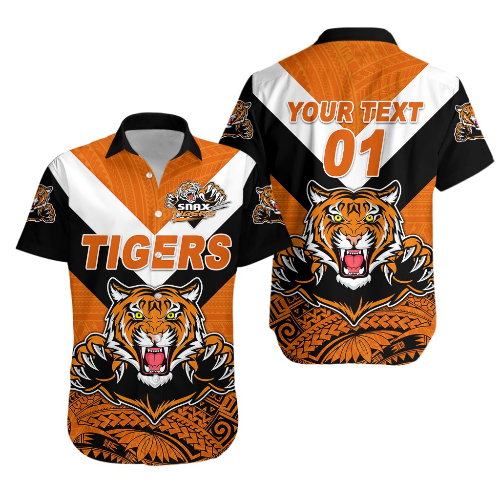 (Custom Personalised) Papua New Guinea Lae Snax Tigers Hawaiian Shirt Rugby Simple Style - Black, Custom Text And Number LT8 - Wonder Print Shop