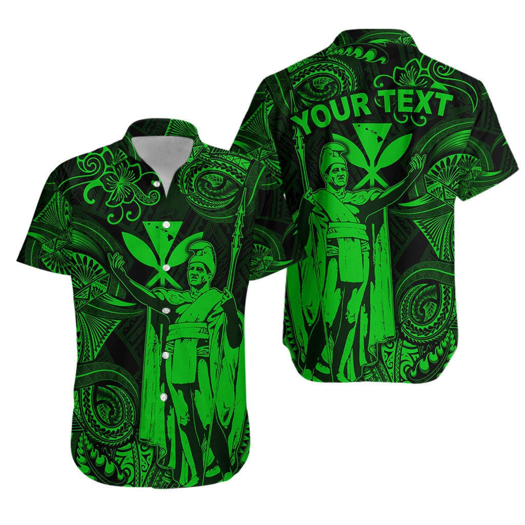 (Custom Personalised) Hawaii King Kamehameha Map Polynesian Hawaiian Shirt Kanaka Maoli Unique Style - Green LT8 - Wonder Print Shop