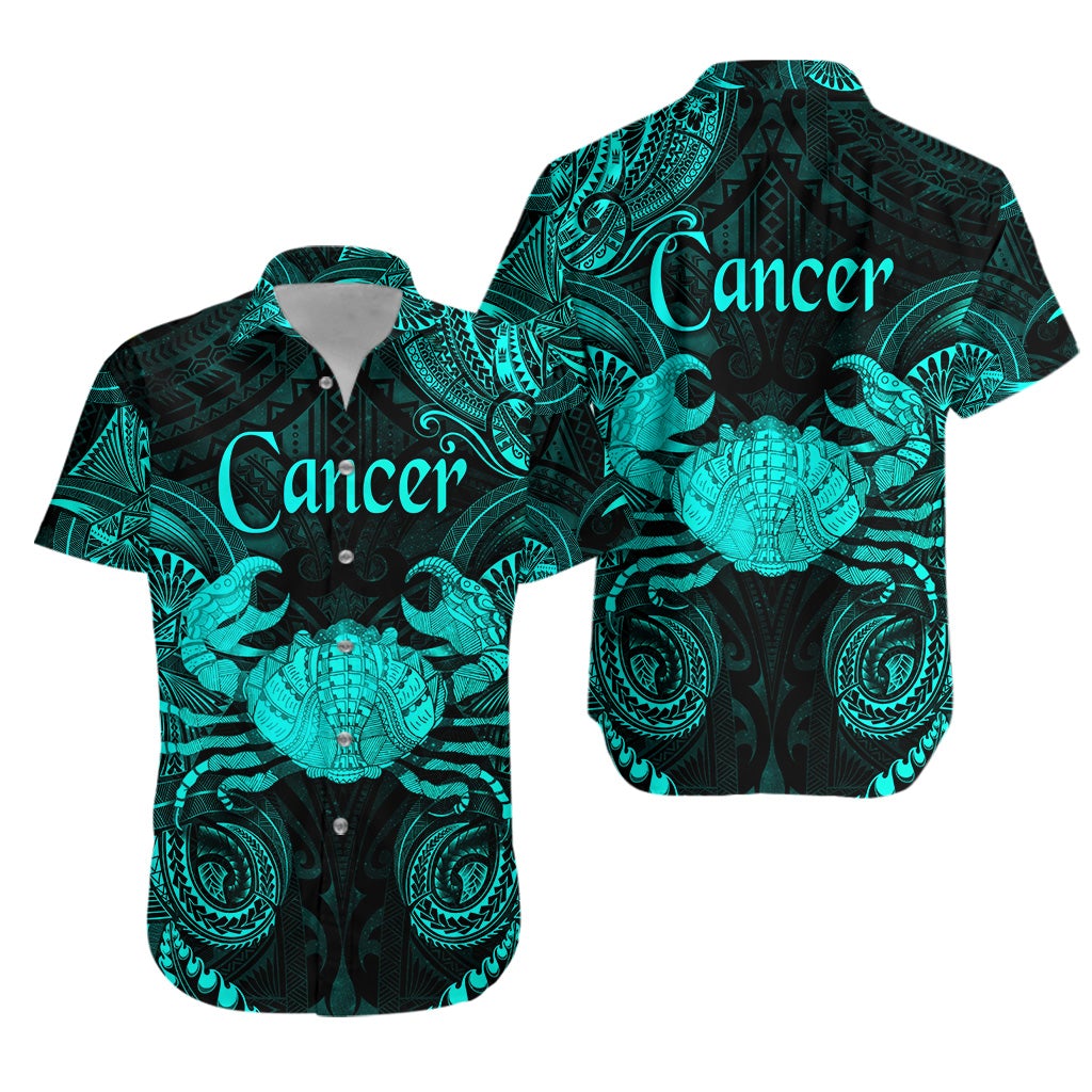 Cancer Zodiac Polynesian Hawaiian Shirt Unique Style - Turquoise LT8 - Wonder Print Shop