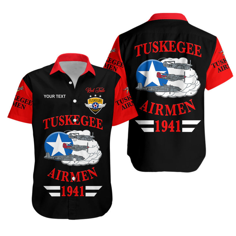 (Custom Personalised) Tuskegee Airmen Hawaiian Shirt The Red Tails Original Style - Black Red LT8 - Wonder Print Shop