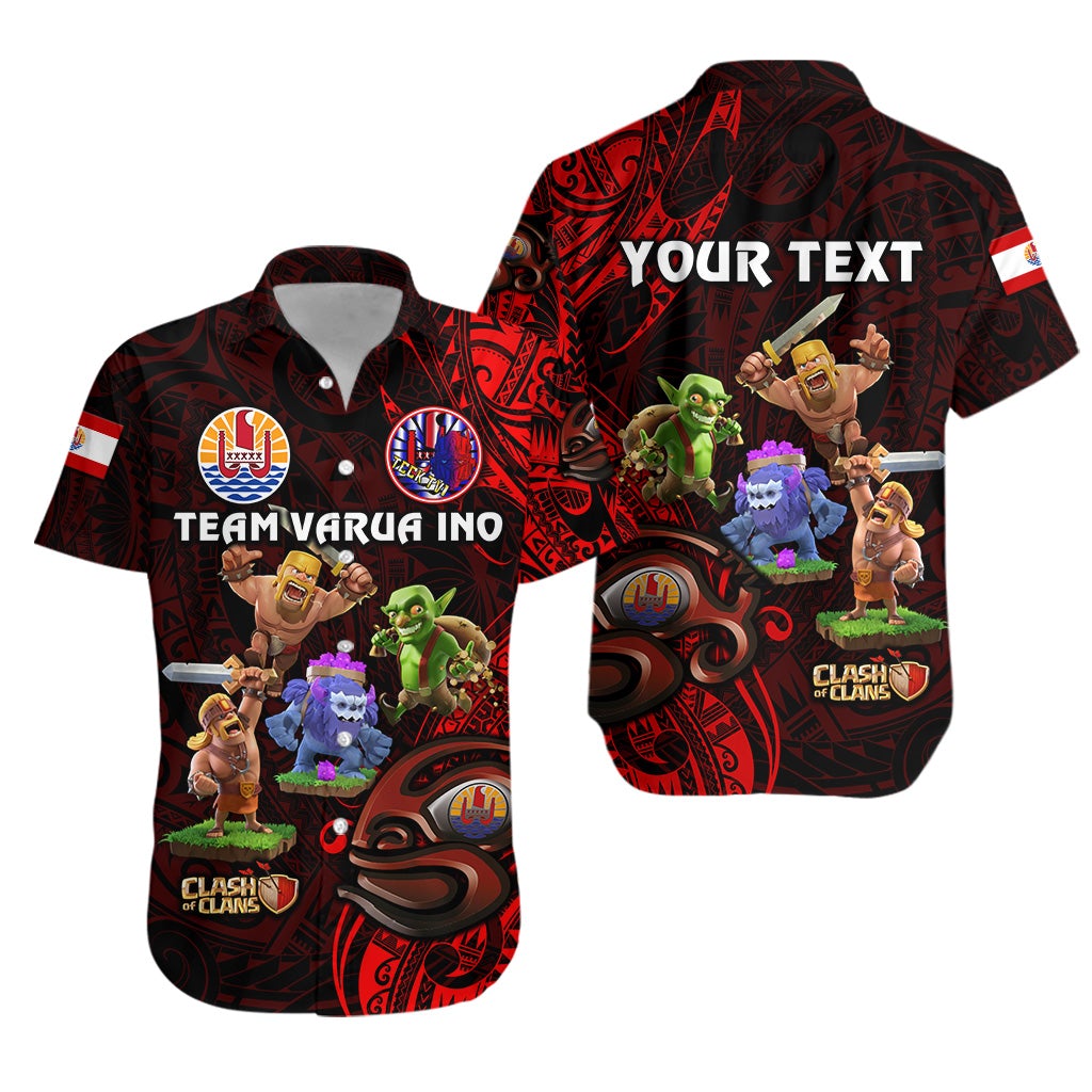 (Custom Personalised) Tahiti Eimeo Teahamai - PC Hawaiian Shirt Team Varua Ino - Black LT8 - Wonder Print Shop