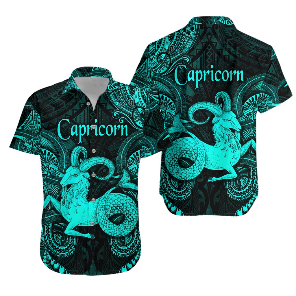 Capricorn Zodiac Polynesian Hawaiian Shirt Unique Style - Turquoise LT8 - Wonder Print Shop