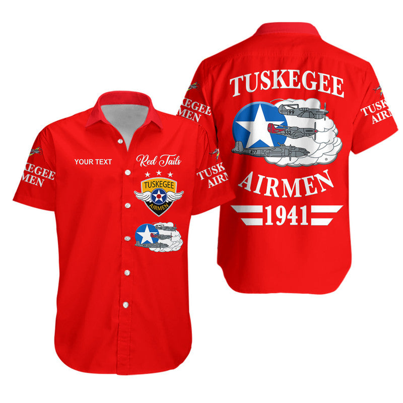 (Custom Personalised) Tuskegee Airmen Hawaiian Shirt The Red Tails Simplified Vibes - Red LT8 - Wonder Print Shop