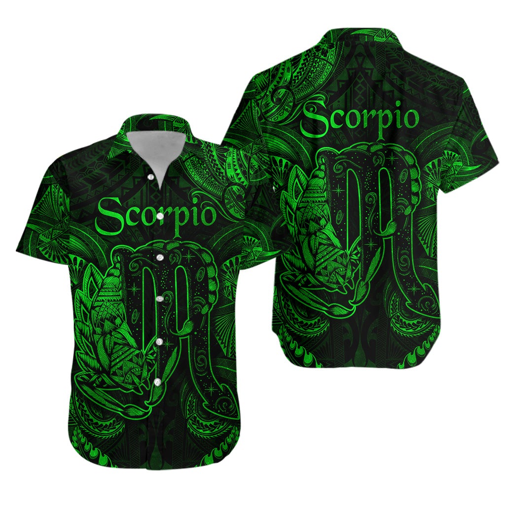 Scorpio Zodiac Polynesian Hawaiian Shirt Unique Style Green LT8 - Wonder Print Shop