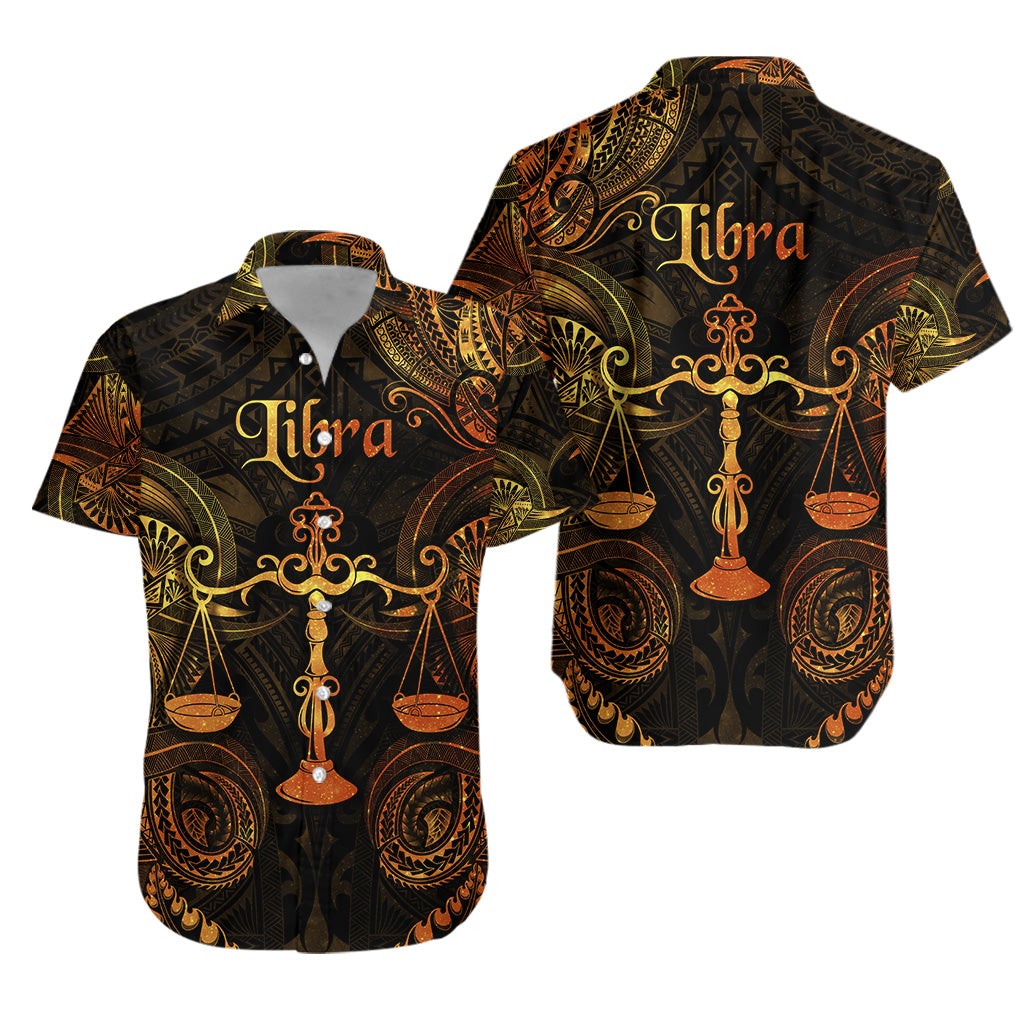 Libra Zodiac Polynesian Hawaiian Shirt Unique Style - Gold LT8 - Wonder Print Shop