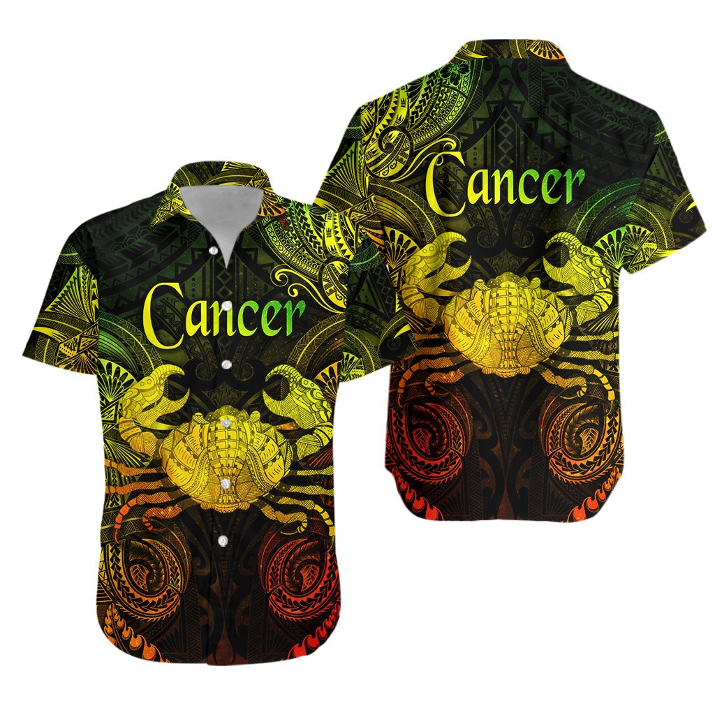 Cancer Zodiac Polynesian Hawaiian Shirt Unique Style - Reggae LT8 - Wonder Print Shop