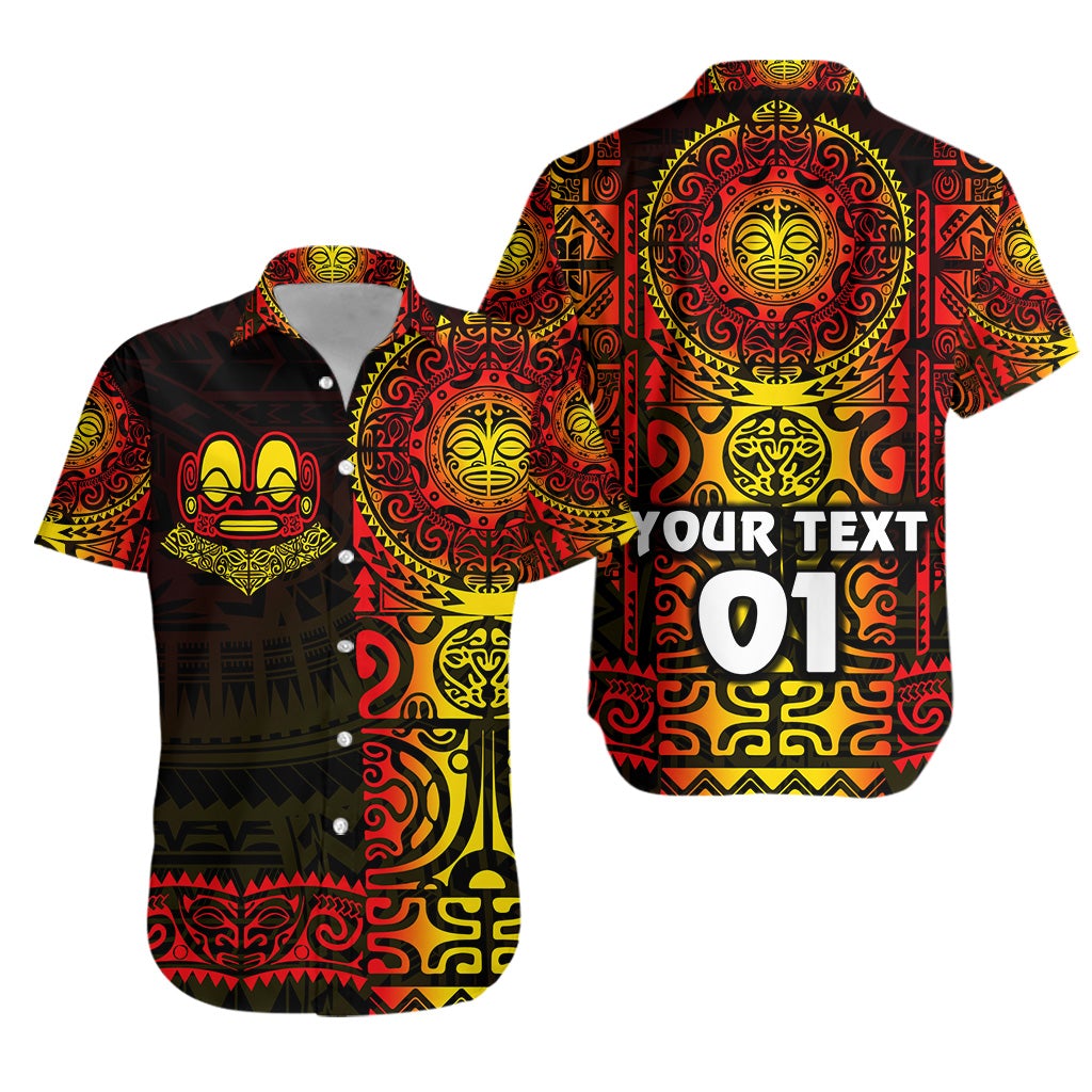 (Custom Personalised) Marquesas Islands Hawaiian Shirt Marquesan Tattoo Unique Style - Gradient Red LT8 - Wonder Print Shop