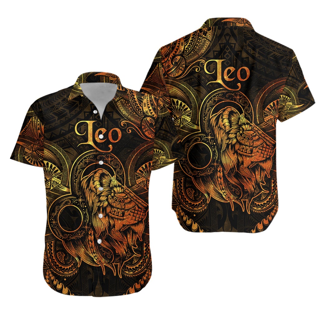 Leo Zodiac Polynesian Hawaiian Shirt Unique Style - Gold LT8 - Wonder Print Shop