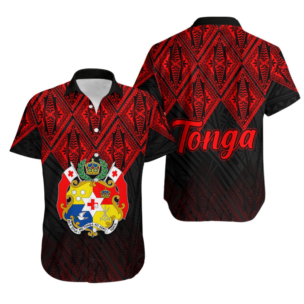 Tonga Hawaiian Shirt Ngatu Black and Red Style LT6 - Wonder Print Shop