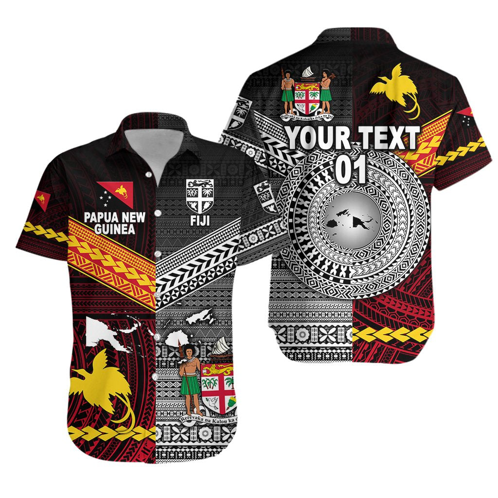 custom-personalised-papua-new-guinea-polynesian-and-fiji-tapa-together-hawaiian-shirt-black-custom-text-and-number