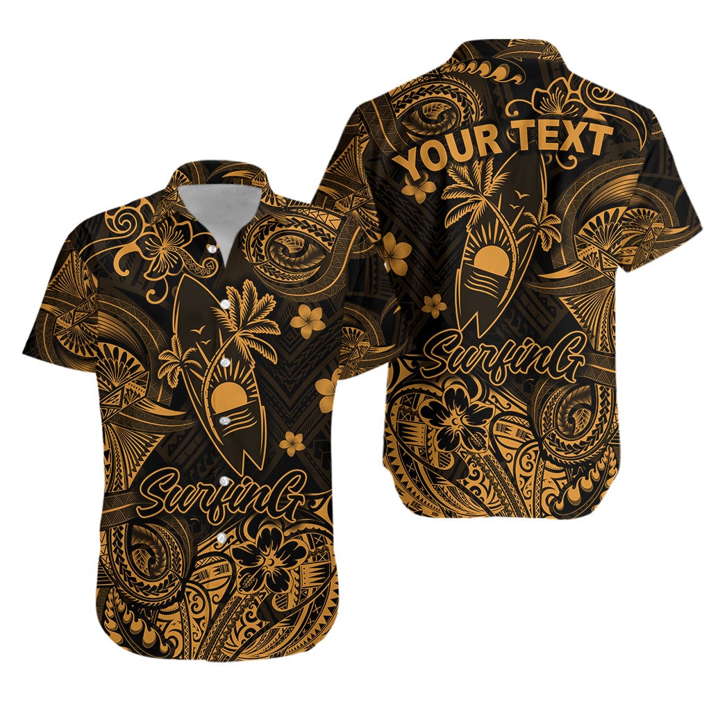 (Custom Personalised) Hawaii Surfing Polynesian Hawaiian Shirt Unique Style - Gold LT8 - Wonder Print Shop