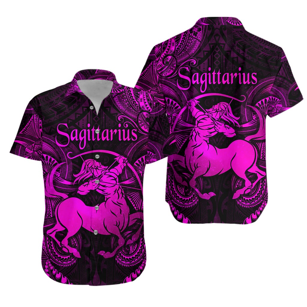 Sagittarius Zodiac Polynesian Hawaiian Shirt Unique Style Pink LT8 - Wonder Print Shop