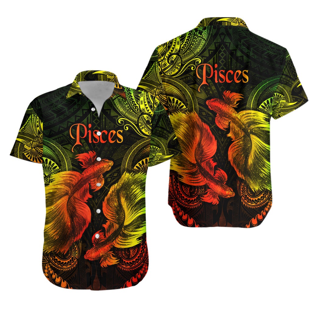 Pisces Zodiac Polynesian Hawaiian Shirt Unique Style Reggae LT8 - Wonder Print Shop