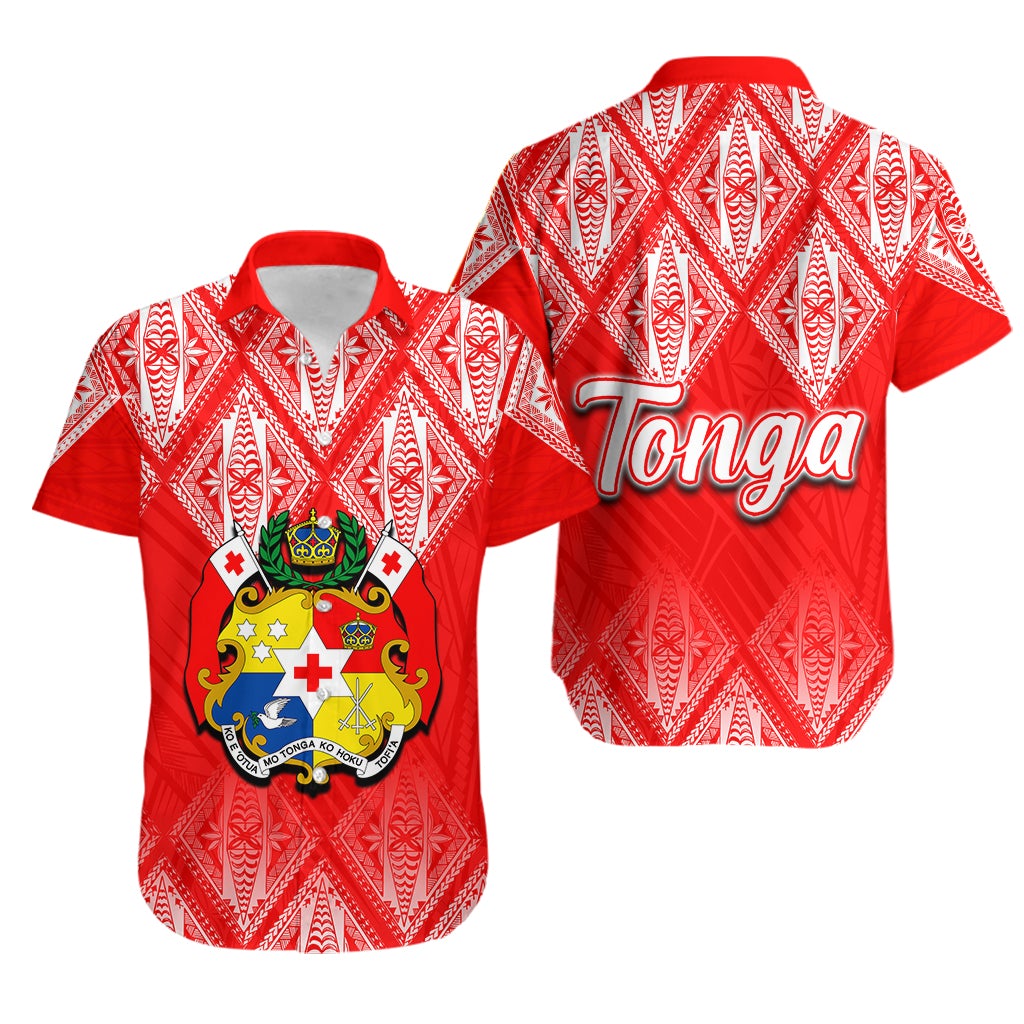 Tonga Hawaiian Shirt Ngatu White and Red Style LT6 - Wonder Print Shop