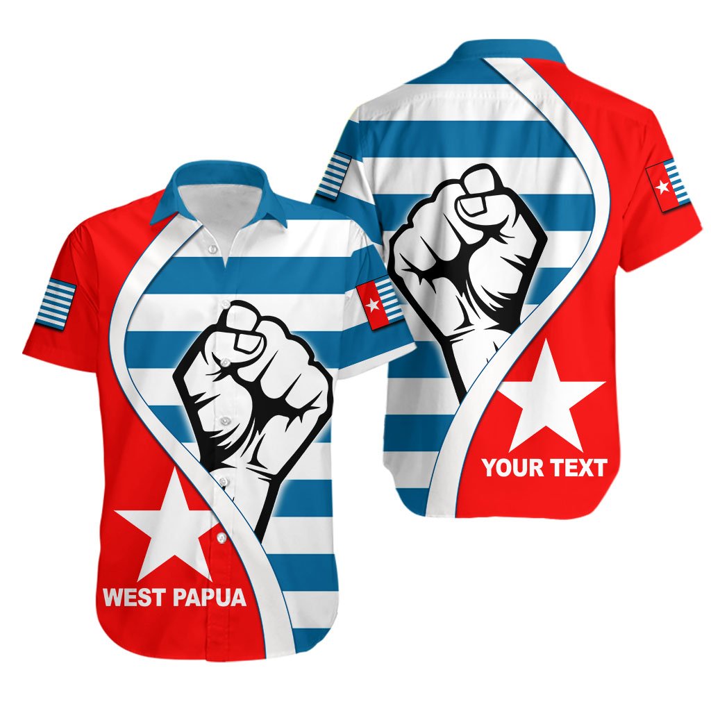 (Custom Personalised) West Papua Hawaiian Shirt Clenched Hands Flag LT6 - Wonder Print Shop