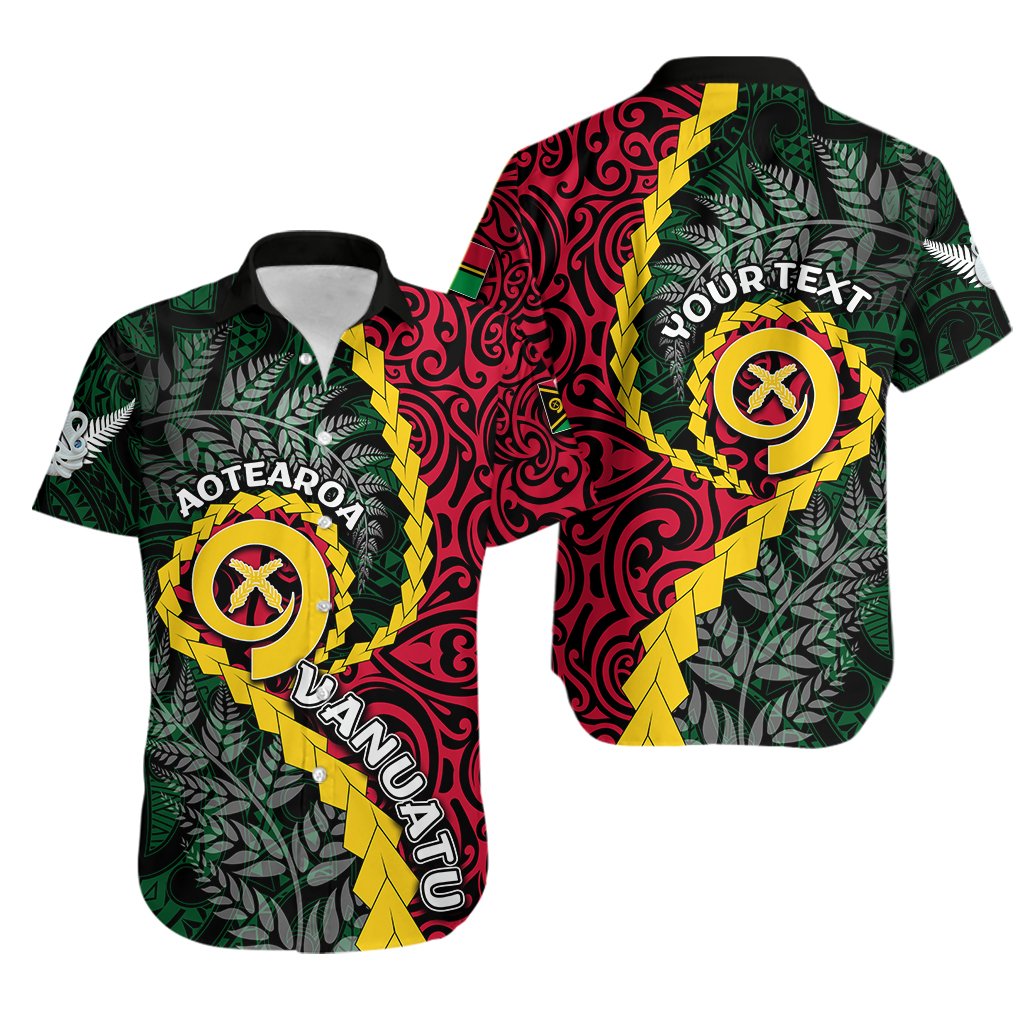 (Custom Personalised) Vanuatu Hawaiian Shirt Mix Maori Silver Fern LT6 - Wonder Print Shop