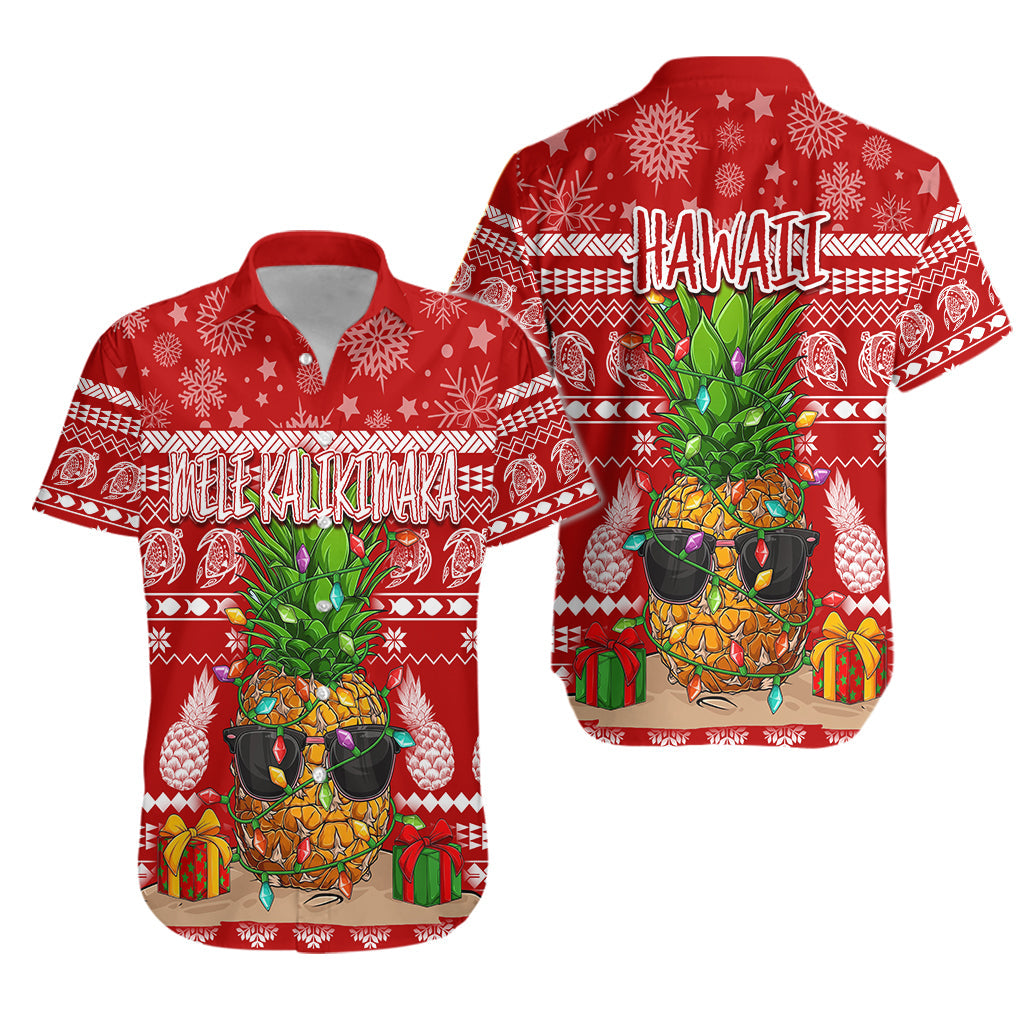 Hawaii Christmas Hawaiian Shirt Mele Kalikimaka - Pineapple - Wonder Print Shop