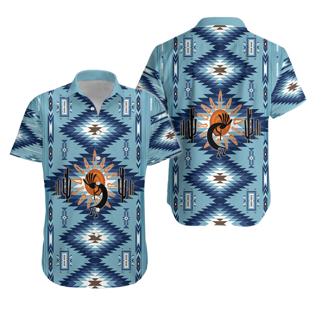 Native American Hawaiian Shirt Kokopelli Mix Navajo Pattern - Wonder Print Shop