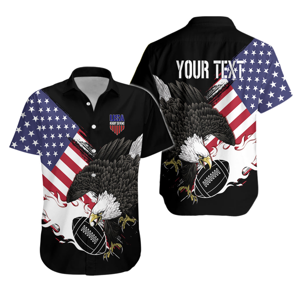 Personalised USA Rugby Sevens Hawaiian Shirt The Eagles - Wonder Print Shop