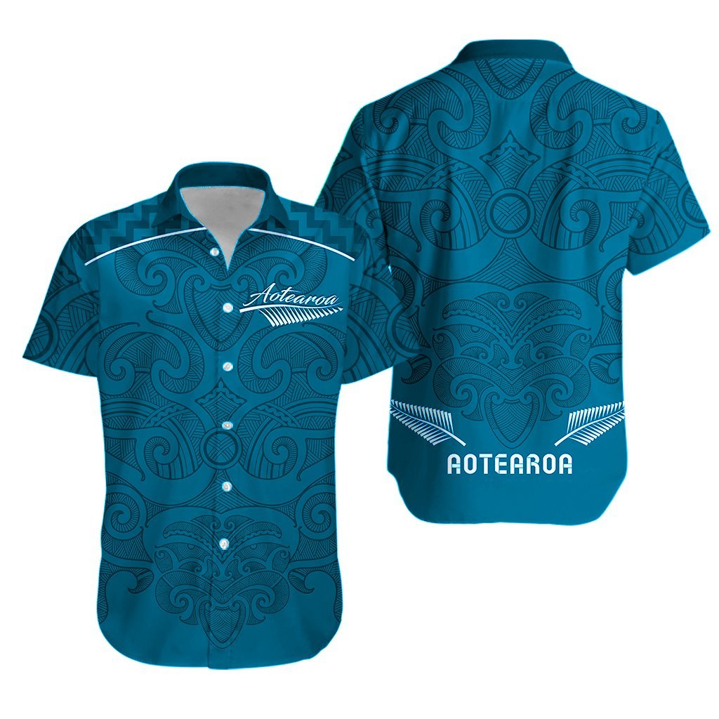 Maori 2021 Hawaiian Shirt - Turquoise Aotearoa Tattoo LT13 - Wonder Print Shop