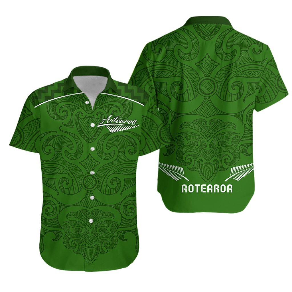 Maori 2021 Hawaiian Shirt - Green Aotearoa Tattoo LT13 - Wonder Print Shop