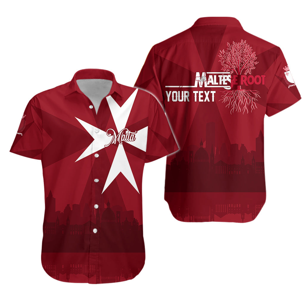 (Custom Personalised) Malta Valletta Skyline Hawaiian Shirt Maltese Cross - Wonder Print Shop