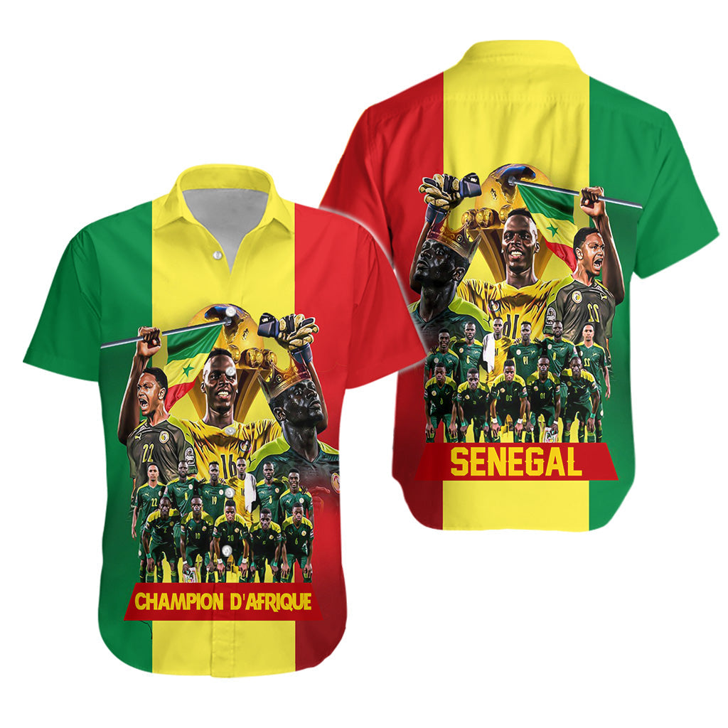 Senegal Football Champion D'Afrique Hawaiian Shirt Senegal Flag - Wonder Print Shop