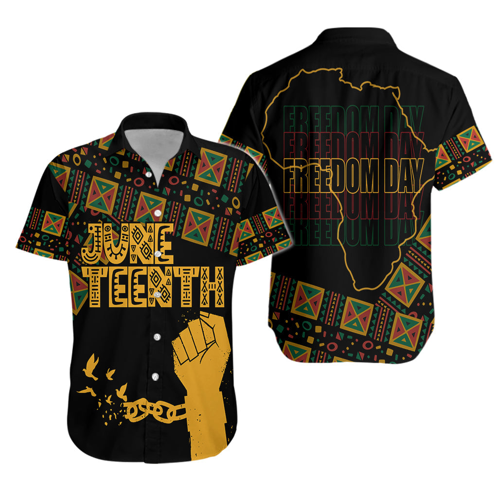 Juneteenth Tribal Pattern Hawaiian Shirt Freedom Day - Wonder Print Shop