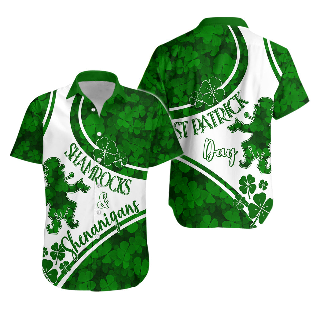 Saint Patrick Day Hawaiian Shirt Shamrocks And Shenanigans - Wonder Print Shop