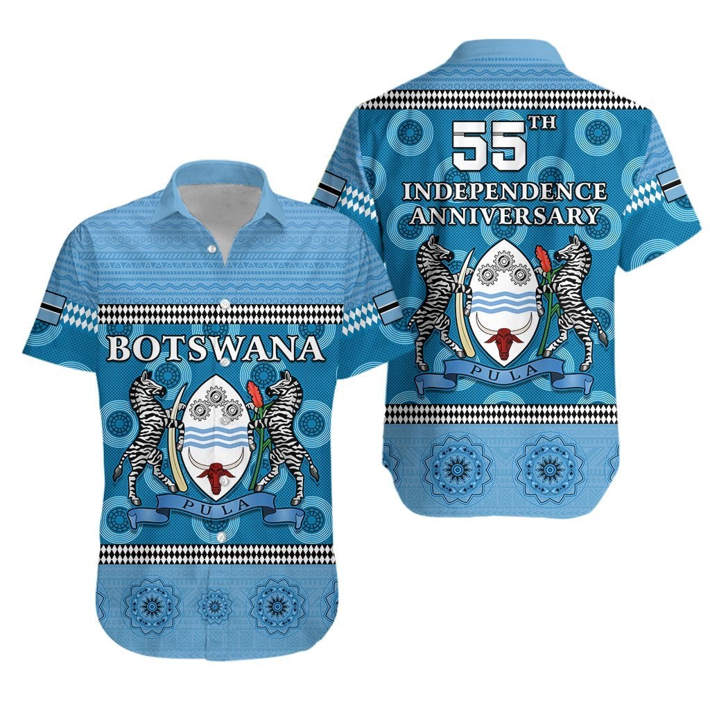 Botswana Independence Anniversary Hawaiian Shirt Flag and Pattern LT13 - Wonder Print Shop