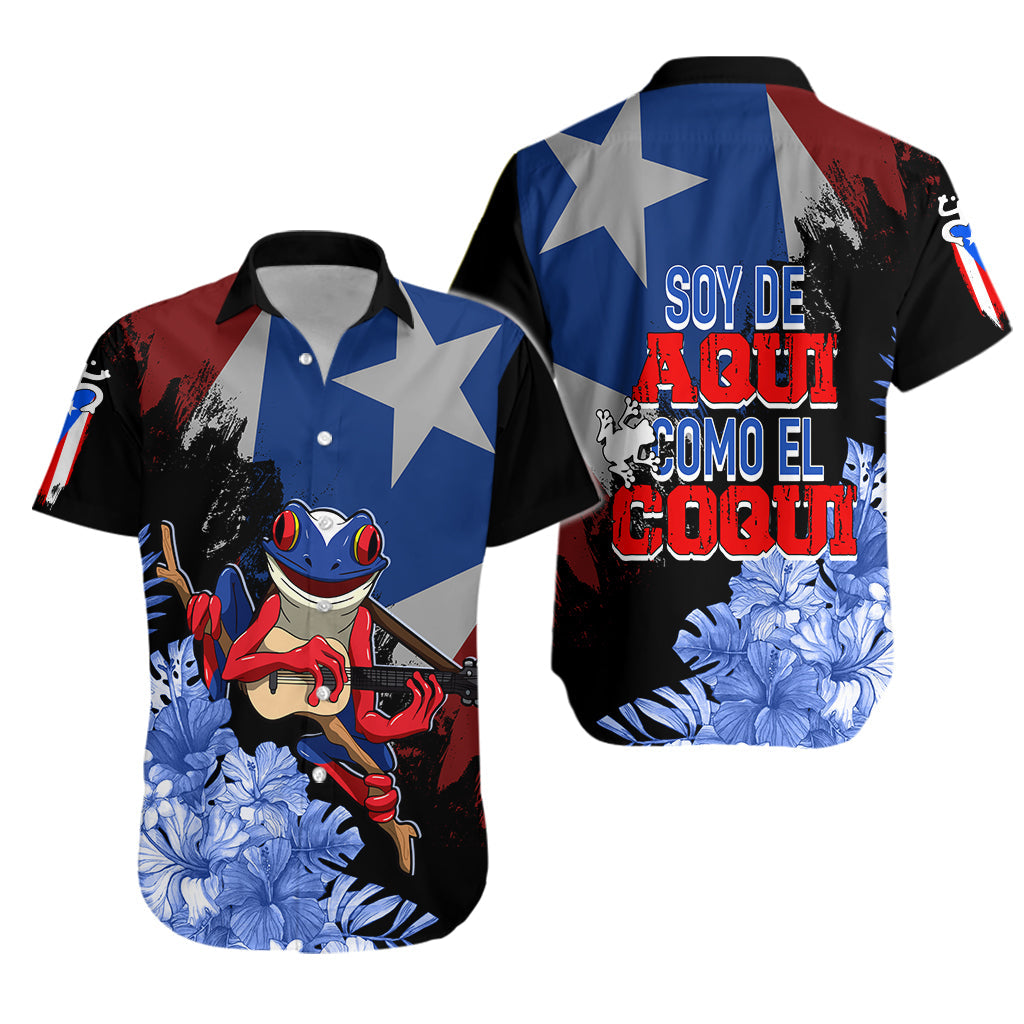 Puerto Rico Hawaiian Shirt Soy De Aqui Como El Coqui - Wonder Print Shop