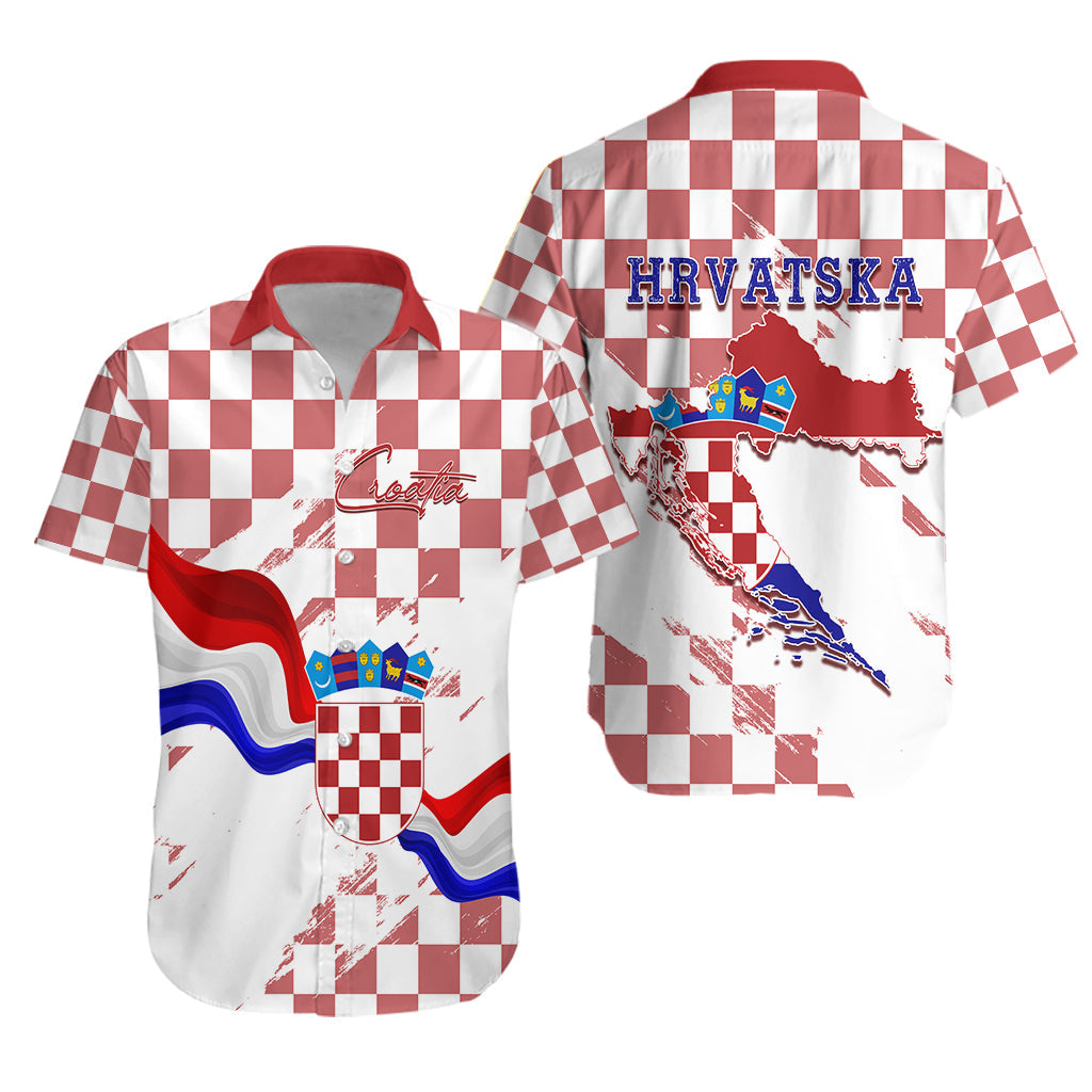 croatia-hawaiian-shirt-checkerboard-grunge-style