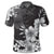 Hawaiian Hibiscus Black and White Polynesian Polo Shirt - Wonder Print Shop